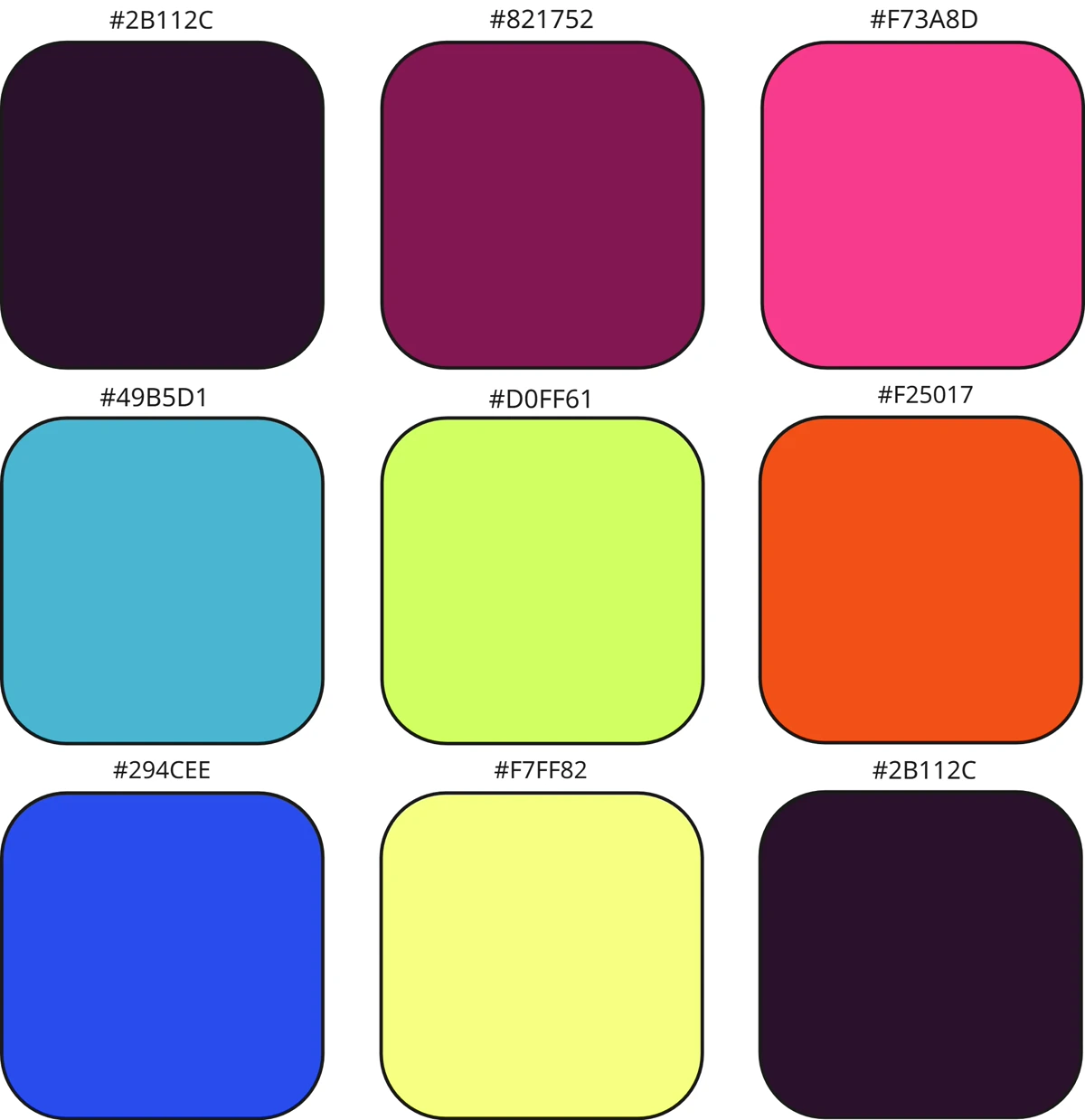 DiscoType! color palette